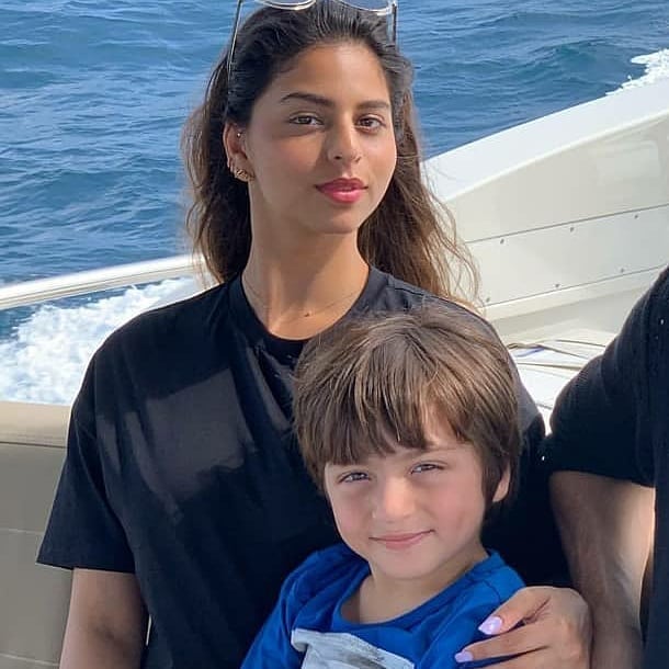 Suhana Khan with her younger brother Abram Khan