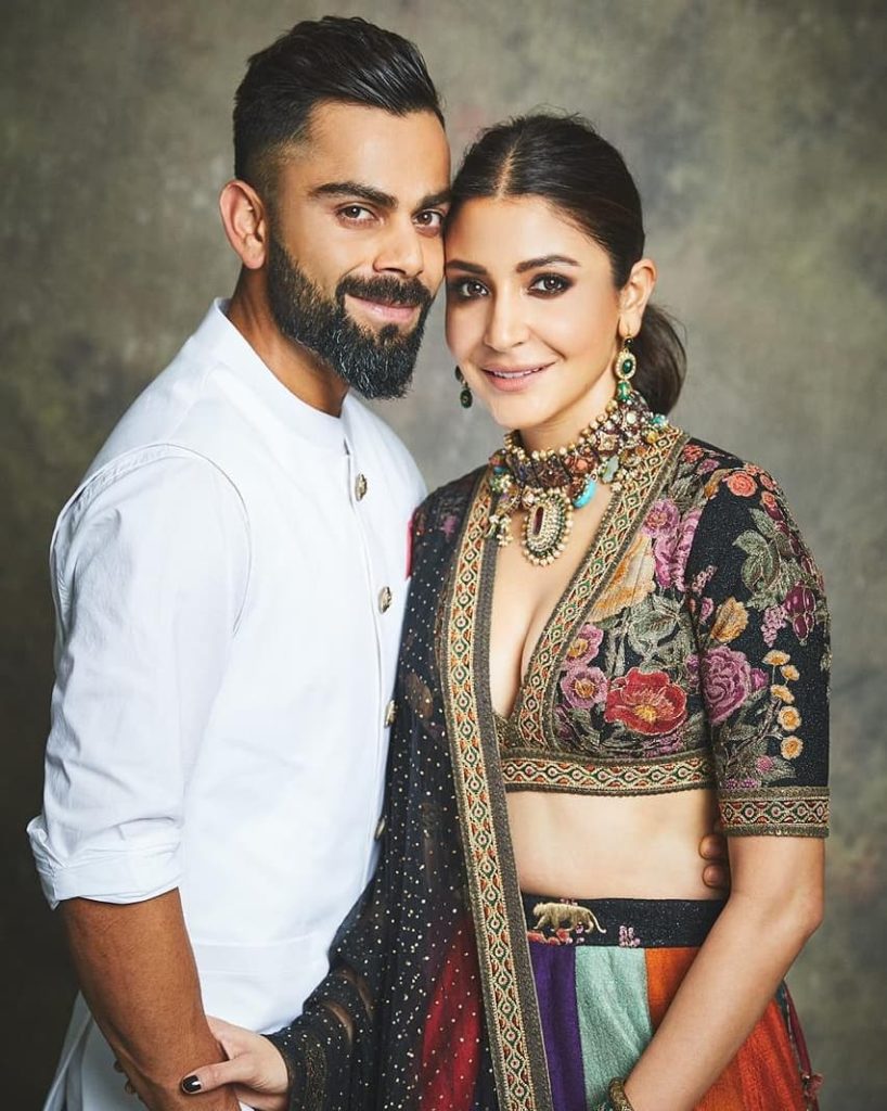 Bollywood actress anushka sharma with husband indian cricketer virat kohli