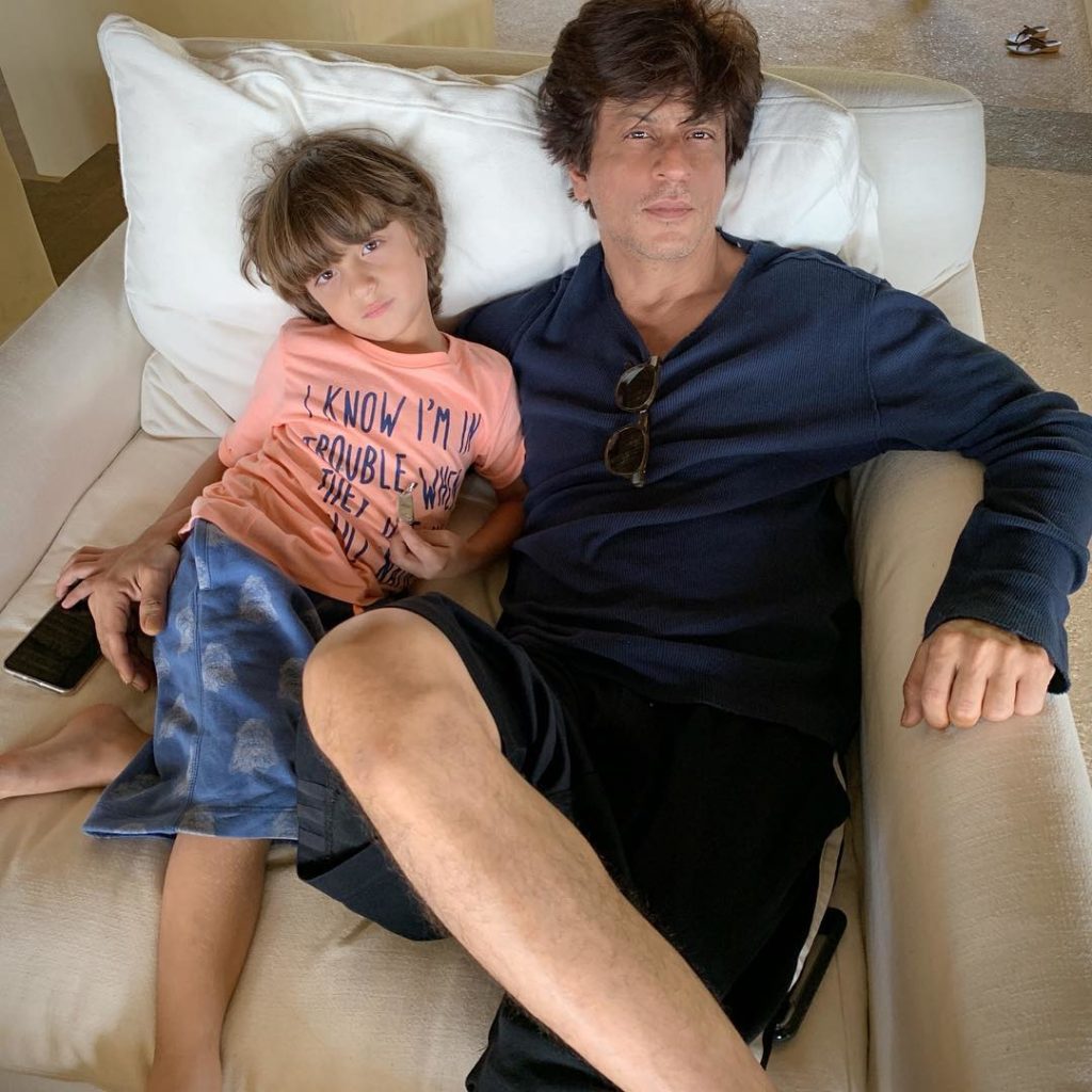 Shah Rukh Khan with his younger son AbRam Khan