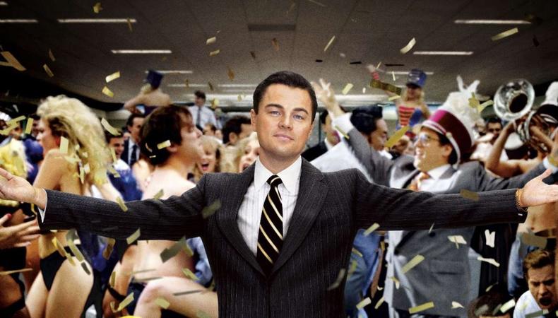 Leonardo DiCaprio famous scene from the movie the Wolf of Wall Street