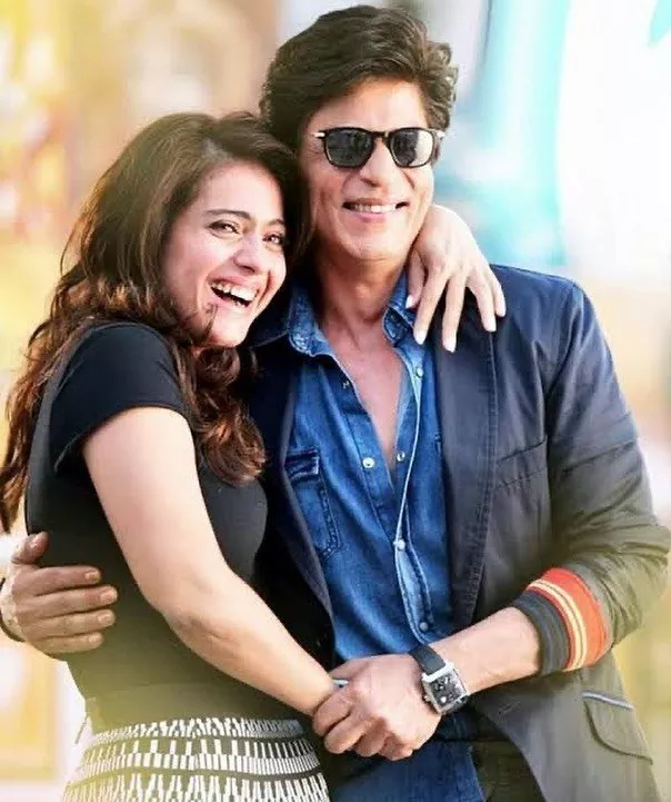 kajol bollywood actress with superstar Shah Rukh Khan wishing him happy birthday